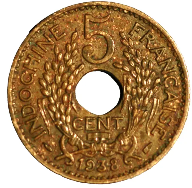 French Indochina 5 Cents 1938 KM# 18.1a