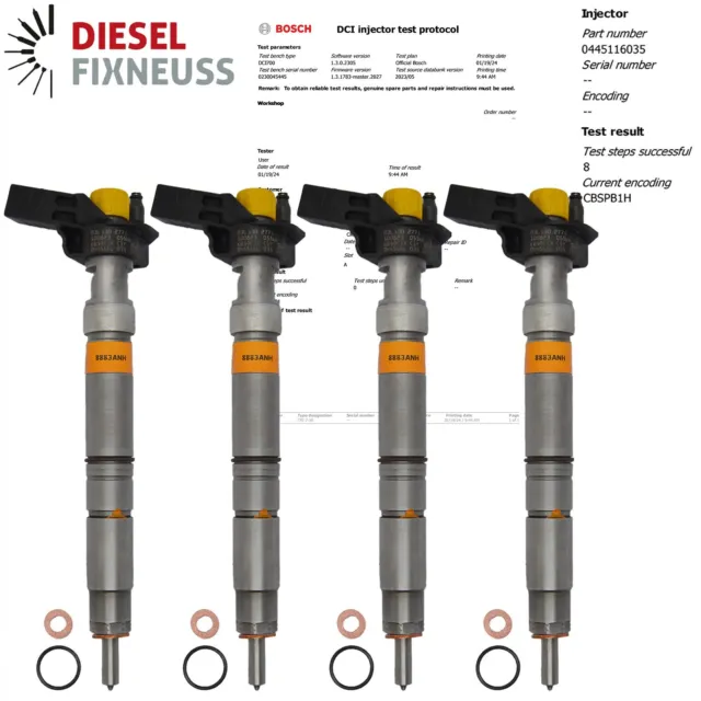 4x Injecteur VW Amarok Multivan V Transporteur 2.0 Tdi 0445116035 0445116034