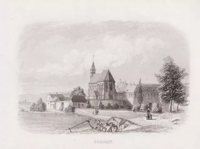 Sossau Straubing Niederbayern Bayern Stahlstich engraving 1850