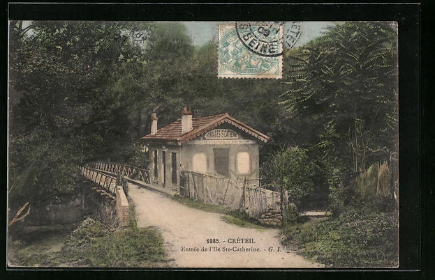 CPA Crèteil, Entrèe de l´Ile Ste-Catherine