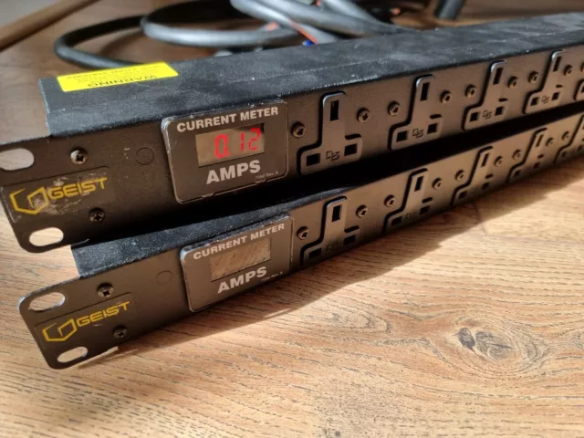 2x Geist PDU Power Distribution Units Horizontal 6 Way 32A Socket and a Meter