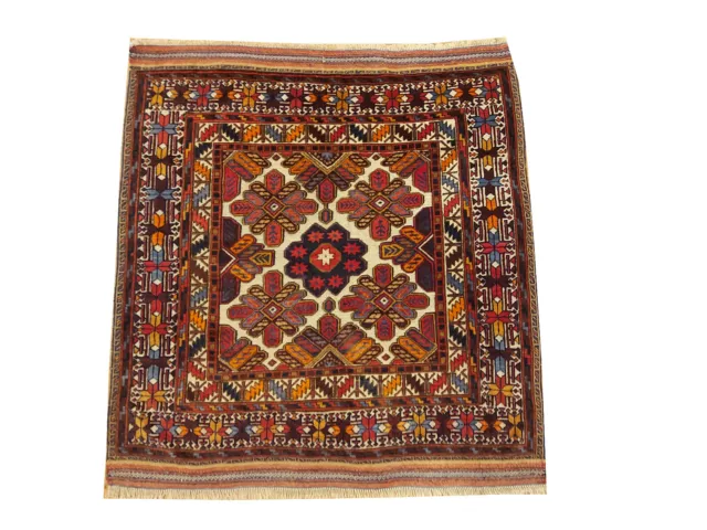 Antik! Belutch 140x125 Baluch Kazak Kasak Rug Carpet handgeknüpft Orientteppich