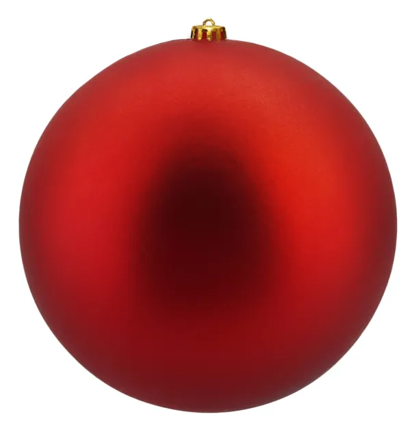 B-WARE 2x Weihnachtskugeln für Draußen XL Outdoor Christbaumkugeln 20cm rot matt