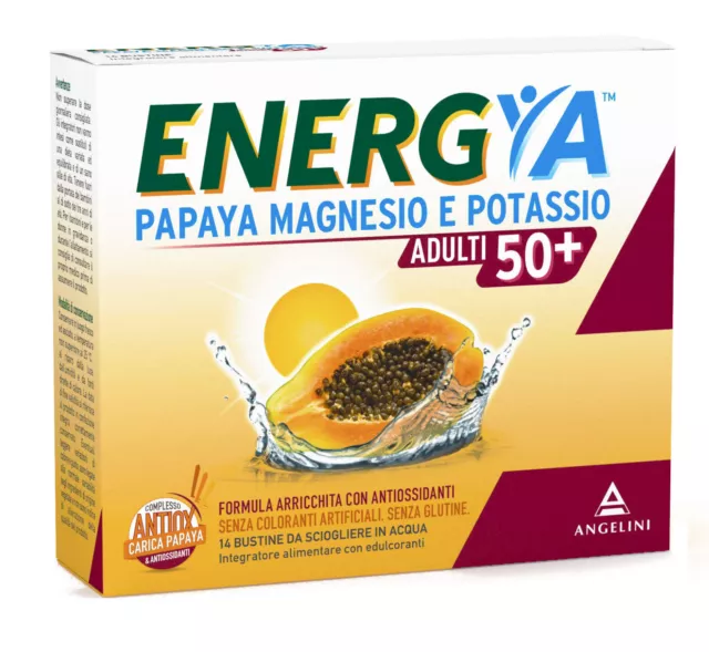 Angelini Energya Papaya Magnesium und Kalium Erwachsene 50+ Nahrungsergänzungsmi