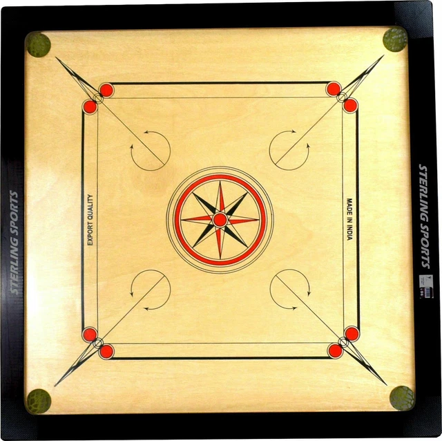 33 x 33 Large Carrom Board, Coins, Striker & Boric Powder Set Family Fun  Game 