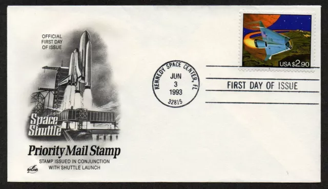 Usa, Scott # 2543, Artcraft Fdc Cover Of 1993 Space Shuttle Launch Priority Mail