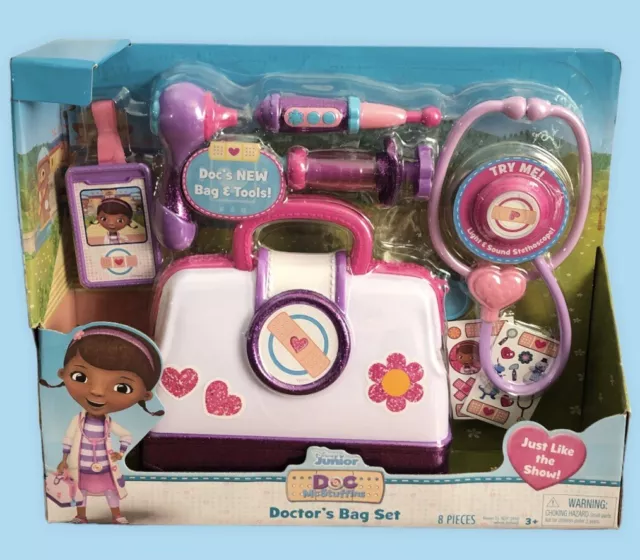 Doc McStuffins Doctor's Bag Set W/ Tools 8 pcs Light & Sound Play Stethoscope