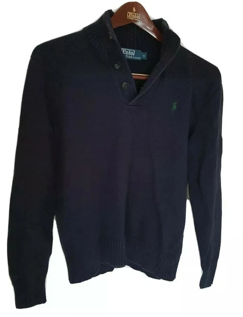 Mens RALPH LAUREN three buttoned jumper/sweater. Size small/medium. RRP £110