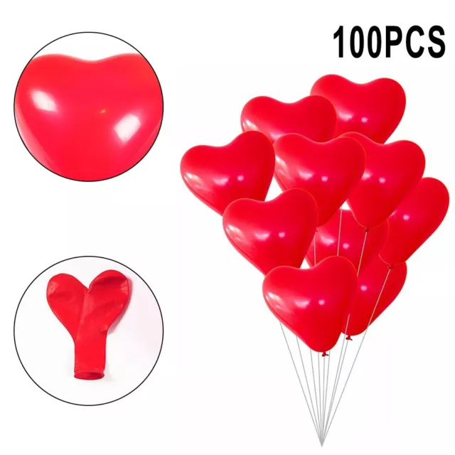 Romantic Heart Balloons Ideal for Wedding Decor Set of 100 Red Balloons
