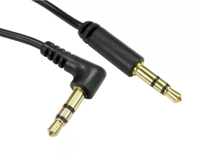 Right Angle Aux Headphone Cable Audio Lead 3.5mm Jack Male to Male For PC Car