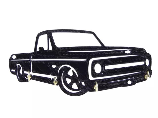 72 Chevy C10 Truck Lowrider Key Rack Hanger Holder Square Body Wall Mount Hooks