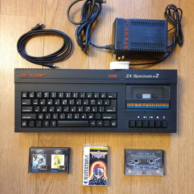 Sinclair ZX Spectrum Plus +2A Computer Bundle 128K Vintage Tested Working