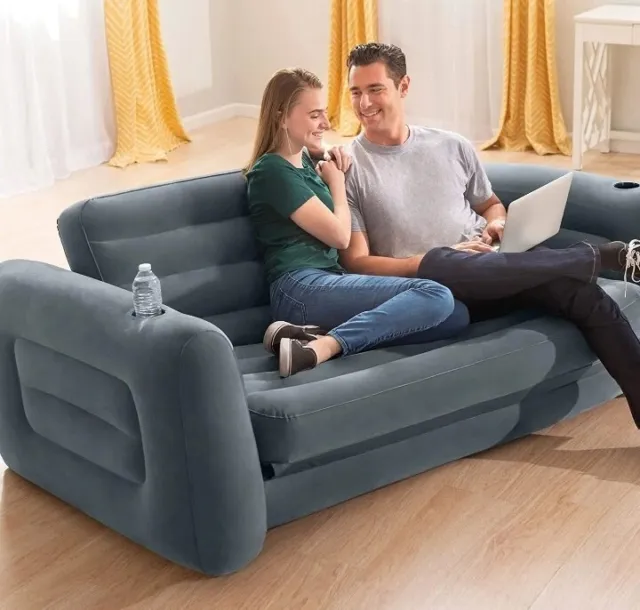 INTEX Sofa Lounge couch Auszhiebar Luftbett Gästebett Bett Schlafsof 203×231×66