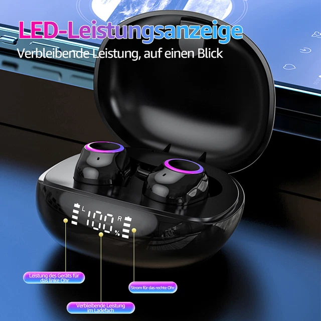 TWS Kopfhörer Bluetooth 5.2 9D Touch Control In-Ear Ohrhörer Wireless Headset