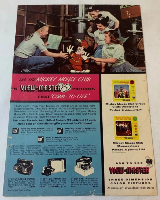 1956 View-Master ad page ~ MICKEY MOUSE CLUB ~ Annette Funicello, more