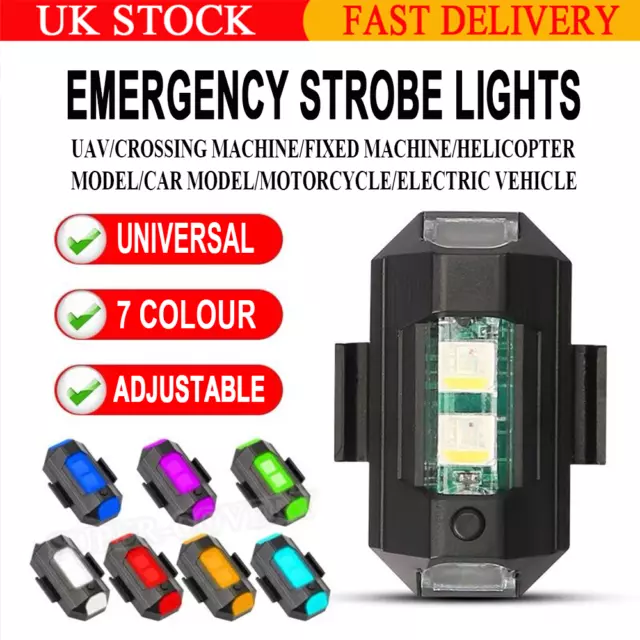 LED Emergency Strobe Lights Kit 7 Colors Aircraft Pilot Light for Car SUV New