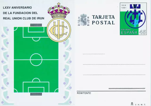 Spain Año 1991 Tarjeta Entero Postal Edifil 153 Real Union Club De Irun