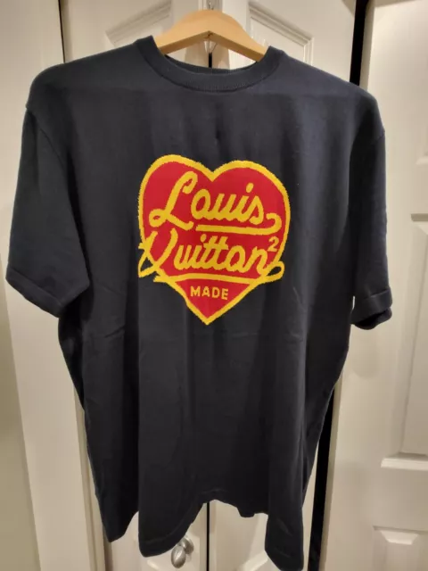 Louis Vuitton x Nigo Intarsia Jacquard Heart Crewneck T-shirt in