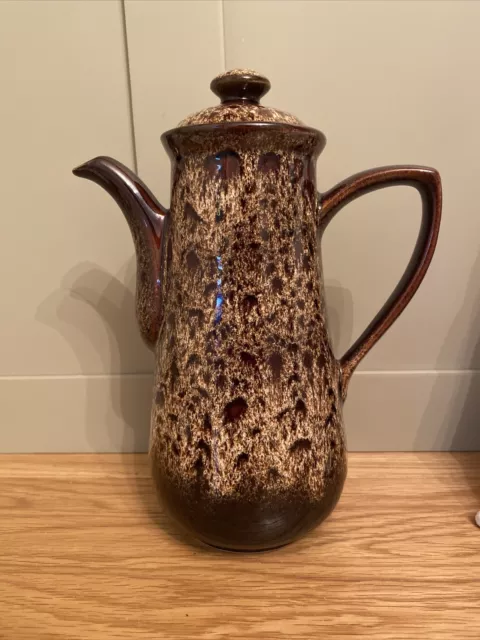 Vintage Fosters Cornwall Pottery Coffee Pot Honeycomb Brown Glazed Rustic