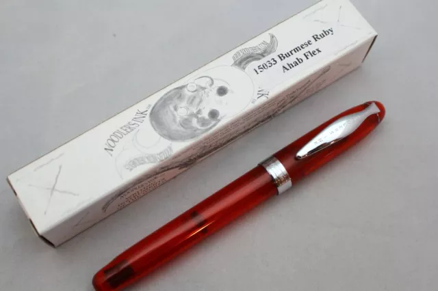 Noodlers Burm Ruby Ahab Piston Flex Nib Fountain Pen