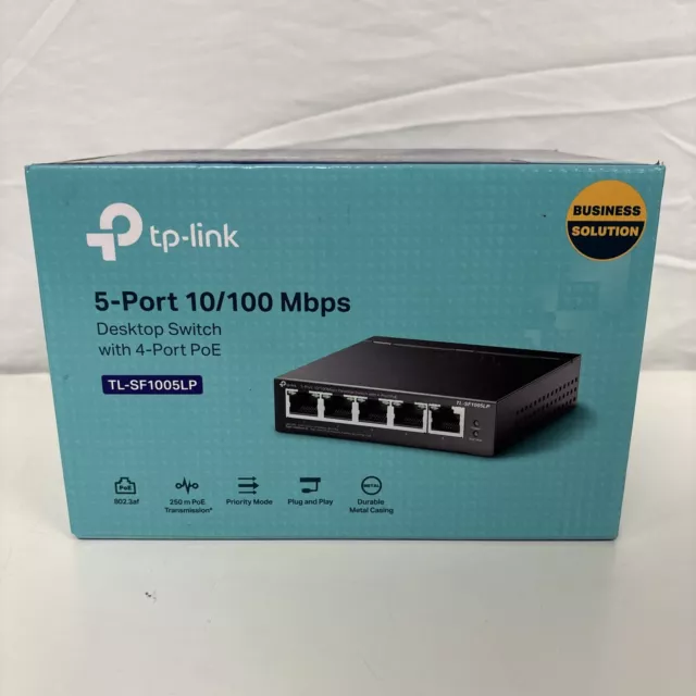 TP-LINK TL-SF1005LP 5 Port 100Mbps Desktop Ethernet Switch with 4 Port PoE+