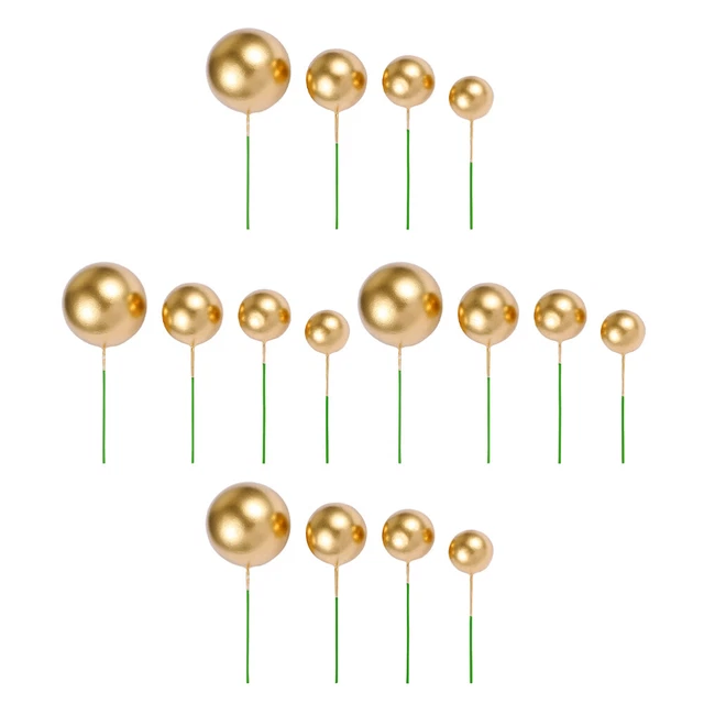 Palline Schiuma Torta Topper - 50 Pezzi, Oro E Nero, Decorazione Compleanni - Foto 5