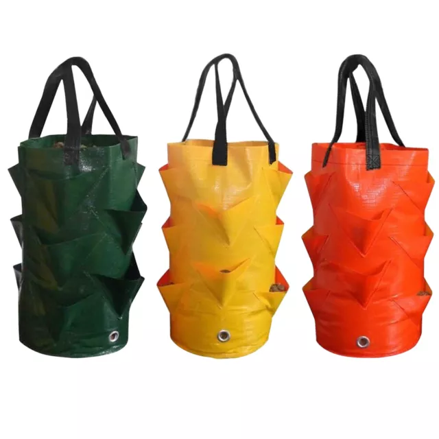 Bolsa de siembra de fresas 3L bolsa de cultivo de verduras multiboca maceta reutilizable