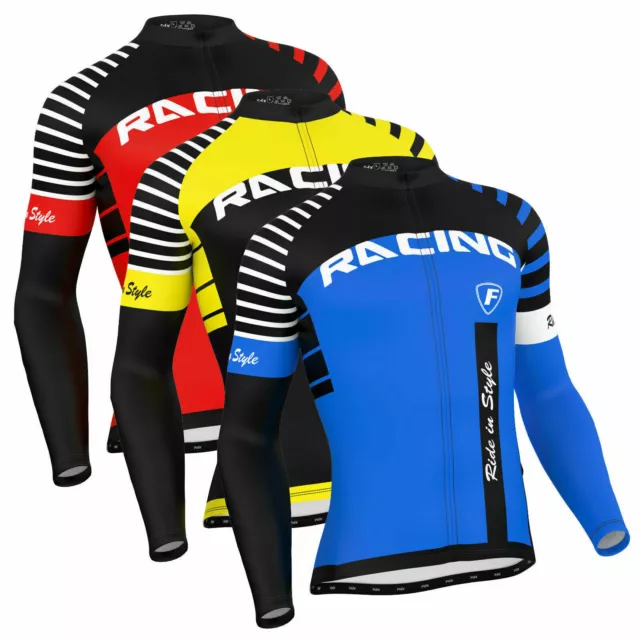 Men Clearance Cycling Jersey Full Sleeve Thermal Fleece Team Racing Cycling Top