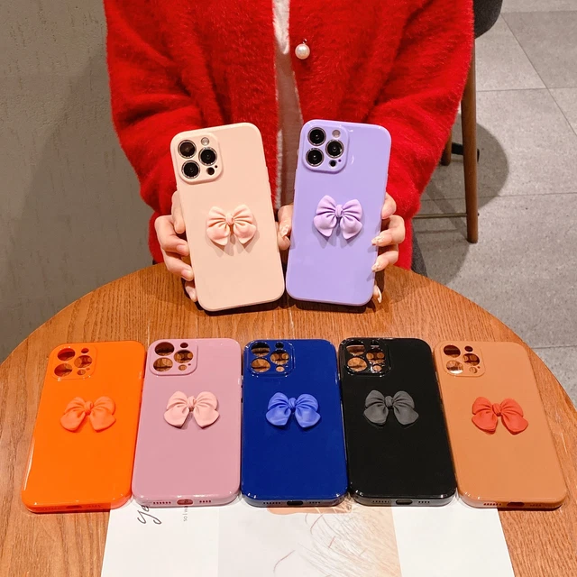Case for iPhone 14 Plus Pro Max 13 Mini 12 X Shockproof Bow Silicone Phone Cover