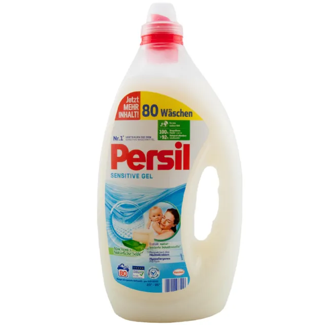Persil Sensitive Gel Liquid Detergent 1 x 4 Litre = 80 Wl With Aloe Vera