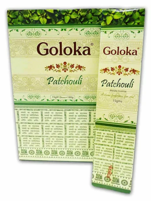 GOLOKA Bâtons d'encens Patchouli Parfums Naturels Roulés Masala AGARBATTI 180g