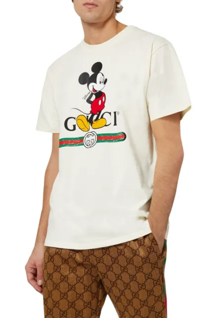 GUCCI x DISNEY Mickey Mouse $750  Crewneck T-shirt in Cotton Ivory XL Worn Once