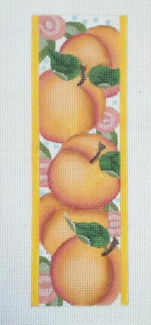 Melissa Shirley needlepoint HP handpaint canvas PEACHES BRACELET 18m 2.25"x6.75"
