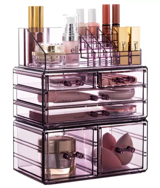 HBlife Acrylic Clear Dustproof Makeup Storage Organizer Drawers Large Skin Ca...