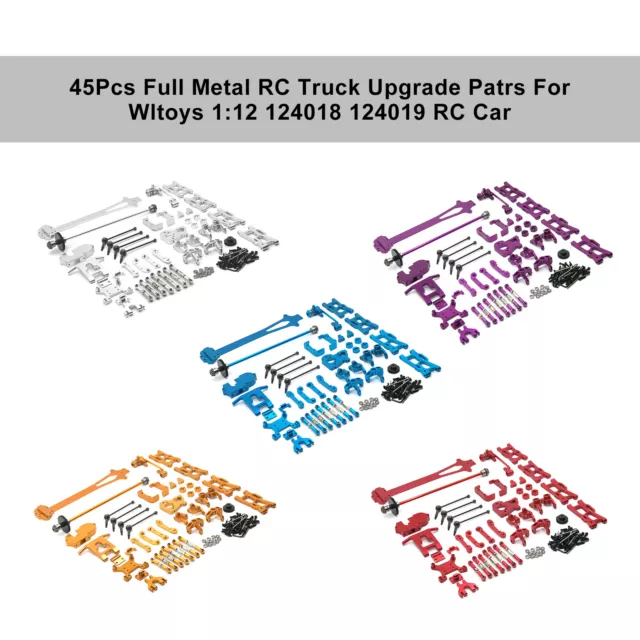 45Stücke Vollmetall RC Truck Upgrade Patrs Für Wltoys 1:12 124018 124019 RC Auto