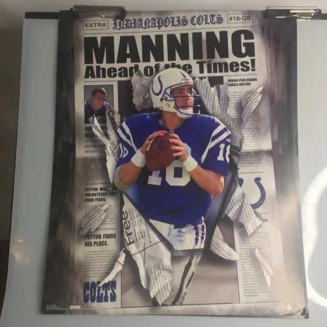 Peyton Manning Poster 20” x 16” Card Stock Indianapolis Colts NFL