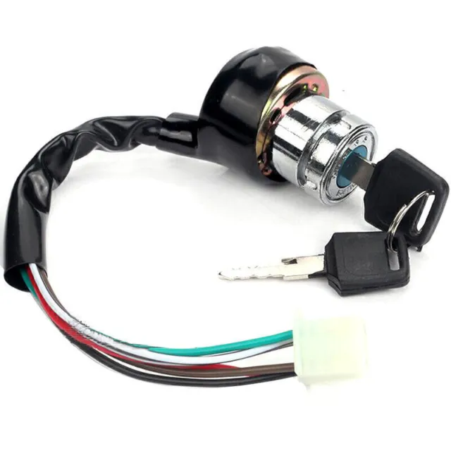 Universal Motorcycle 6 Wire Ignition Starter Off/On/On Switch Lock With 2 Keys