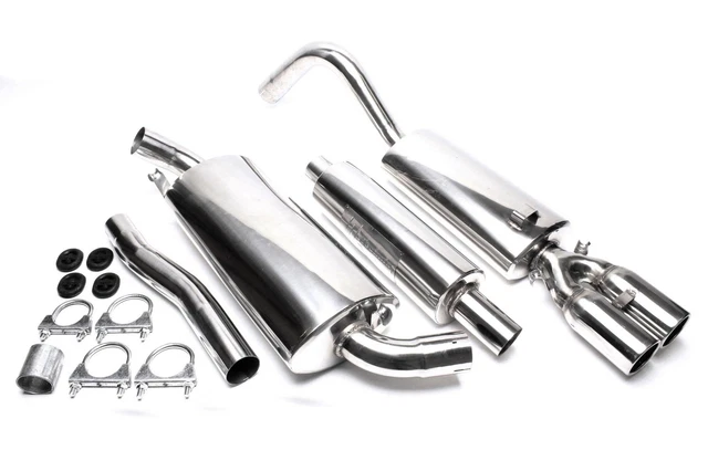 Impianto acciaio inox TA-Technix 2x76mm rotondo bordato Audi 80 tipo 89