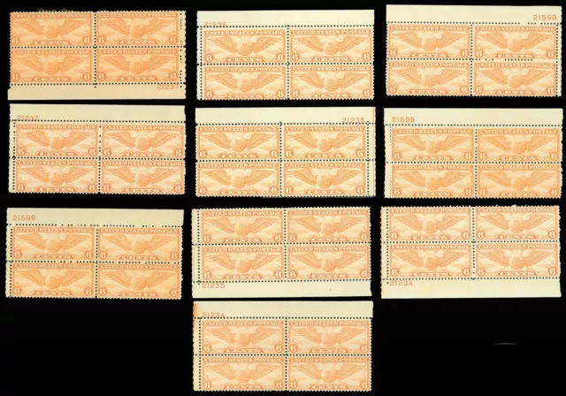 US Scott #C19 LOT/10 (Plate Blocks) PB/4, Mint-NH, LOVELY! SCV $220.00 (SK)