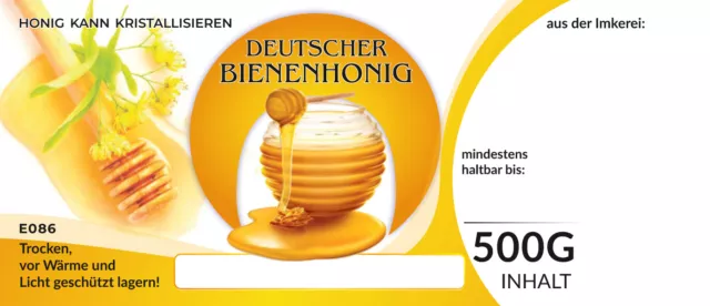 Etiketten bunt für deutschen Bienenhonig universal 100Stk/1Packung