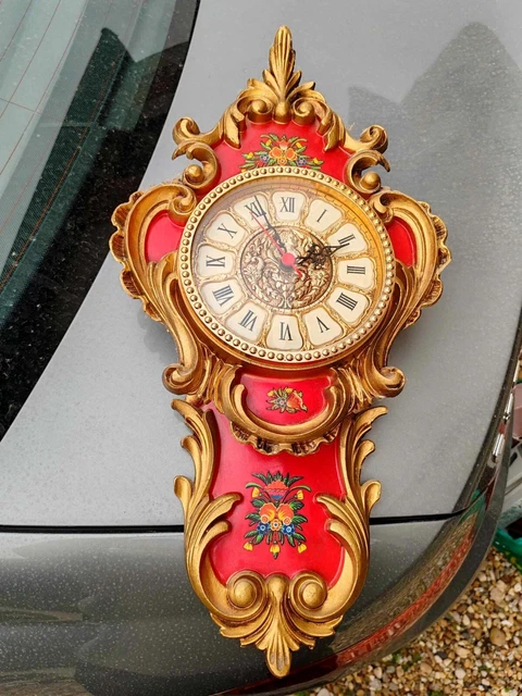 Horloge De Table Baroque En Laiton Massif - Style Français - Mouvement Quartz - Fabriquée En Italie