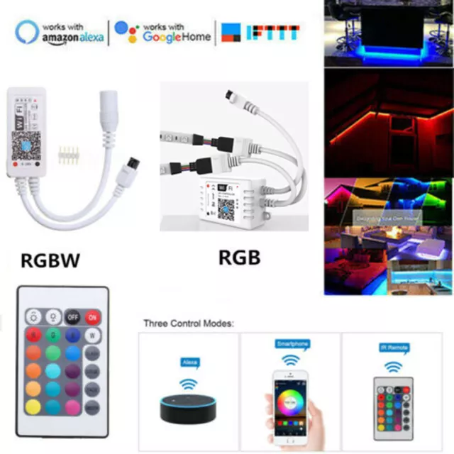 Mini WIFI WLAN LED RGB RGBW Controller 5V 12V 24V Stripe Streifen Leiste Alexa