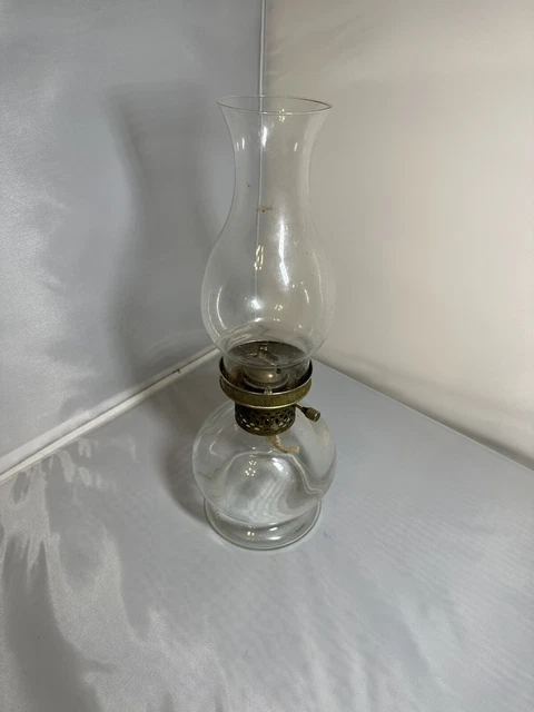 Antique Oil Kerosene Lamp with Finger Handle Grip 11.5” Tall
