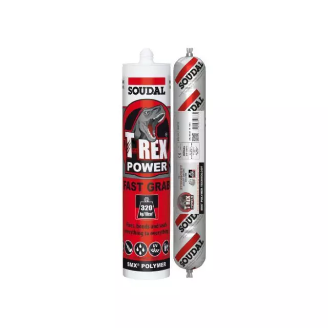 Select a SOUDAL T-REX Power Fast Grab SMX Polymer Sealant Adhesive - 3 Colours