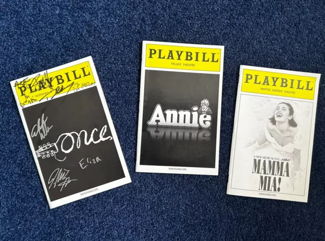 Broadway Musical Playbills : Once, Mamma Mia, Annie 2013