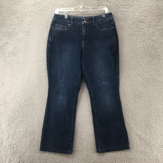 Coldwater Creek Bootcut Jeans Womens P10 Blue Medium Wash Denim Zip Mid Rise