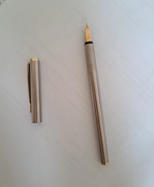 MONTBLANC NOBLESSE SLIMLINE Stainless Steel Matte Gold Nib 14k 585