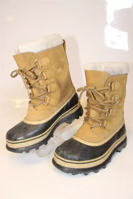 Botas para nieve Sorel Caribou para mujer 6 37 1/3 aisladas de cuero fieltro forradas impermeables