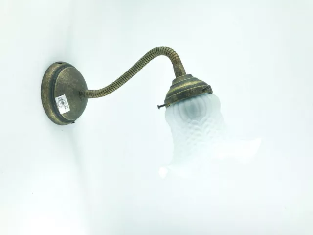 Applique lampada in ottone brunito snodabile per bagno ingresso casa arredo