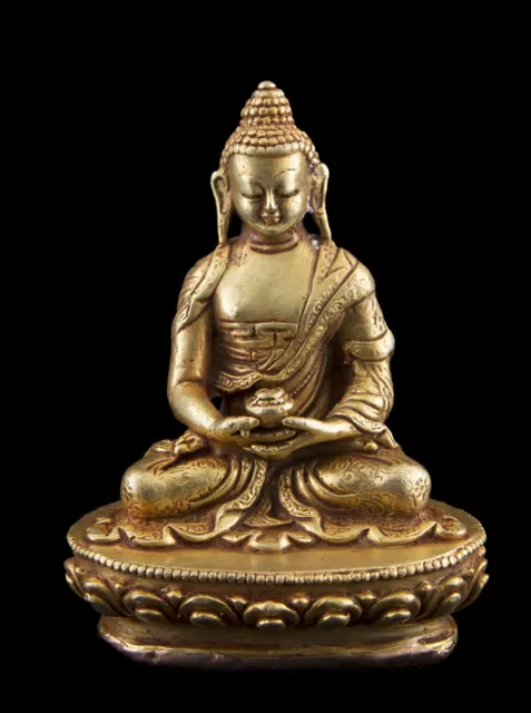 Statue Buddhist -buddha Amitabha Tibetan Copper Deity Top Quality 7,8 CM